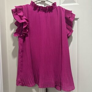 TCEC Fuchsia Ruffled Blouse